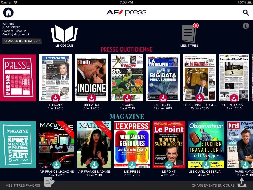 Air France, la presse sur iPad