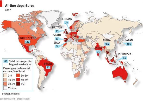 Les low-cost dans le monde