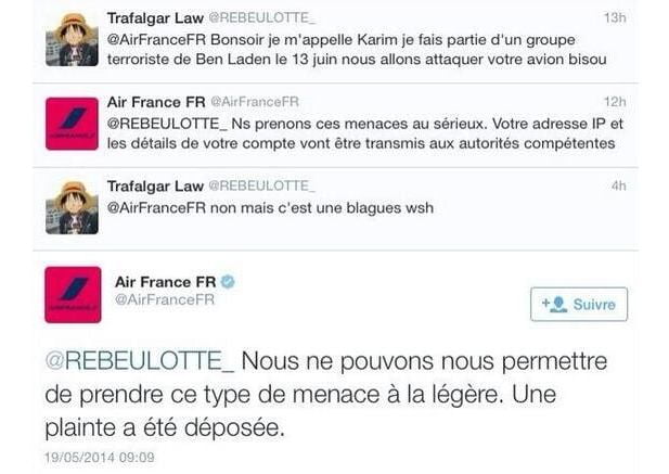 Air France et « blague débile »…