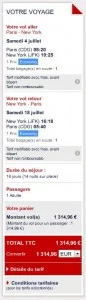 Tarif Air France © Air France