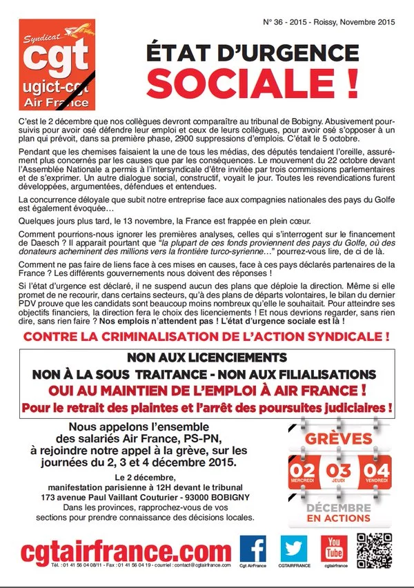 Air France, CGT et Daesh…