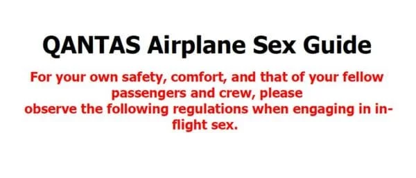 Sex in the Air with Qantas