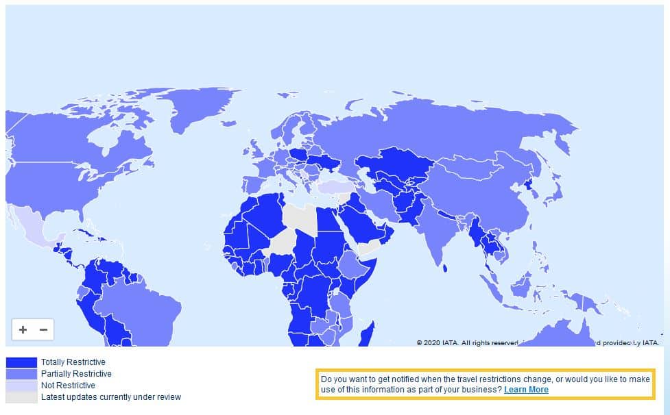 IATA met en ligne une carte interactive
