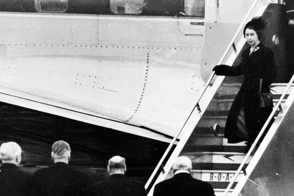 Elizabeth II et les avions